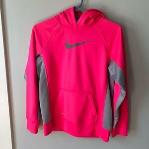 Nike Dri Fit Youth XL Fleece Lined Pink and Gray Hoodie
